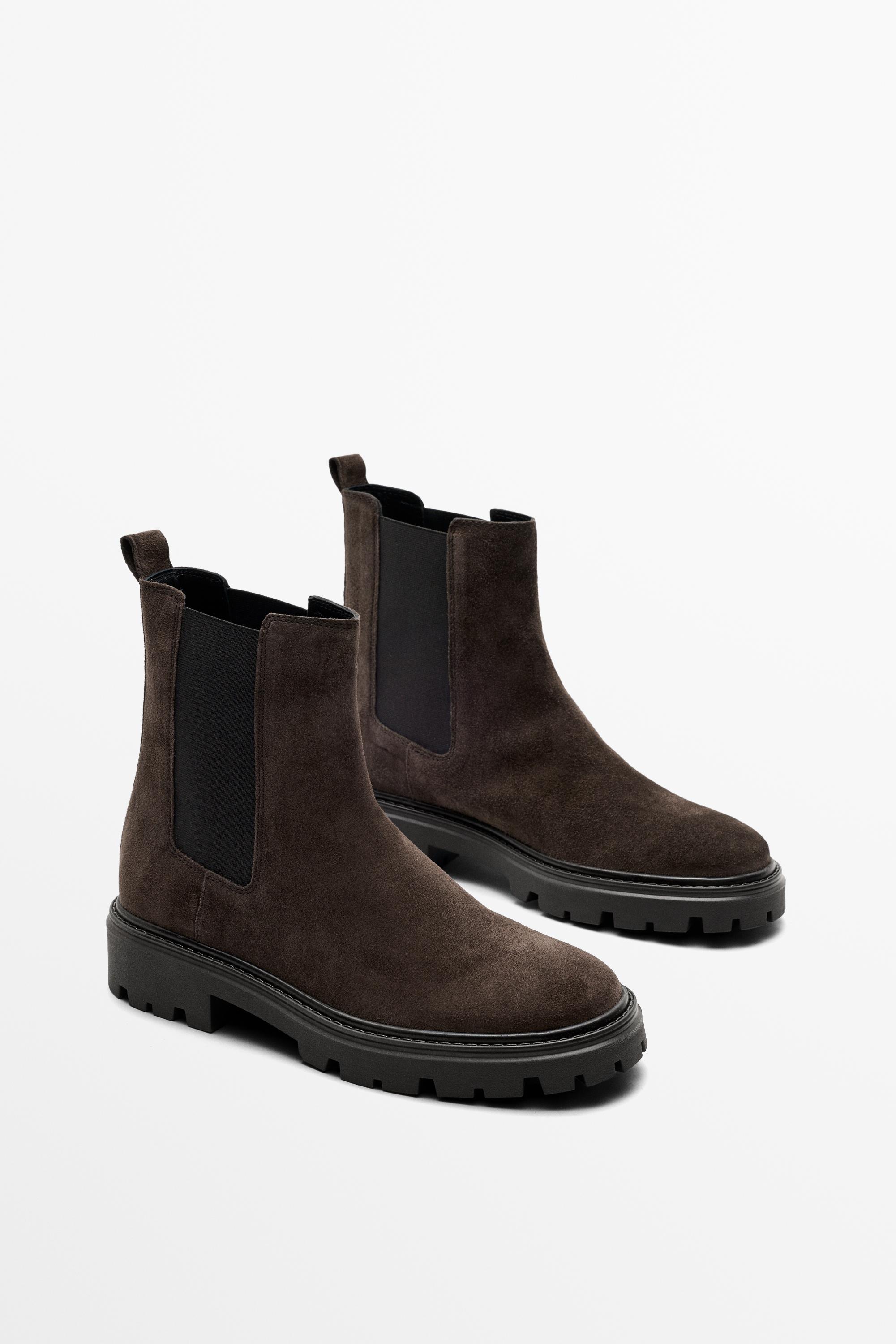 Bottines plates chelsea à semelle crantée